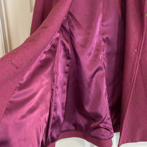 LAUNDRY by Shelli Segal wool tweed Fit & Flare peacoat size 6 pink/gold buttons - Picture 5 of 13